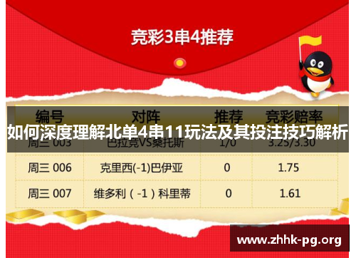 如何深度理解北单4串11玩法及其投注技巧解析